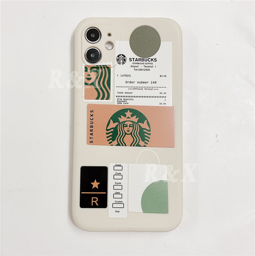 Casing Redmi 10 Note 10Pro Note11 Redmi 9T Note9S Note9 Note8 Note7 Xiaomi Poco M3 X3 NFC X3Pro Mi 11T 11TPro INS Fashion Starbucks Pattern Soft Silione Case TPU Cover