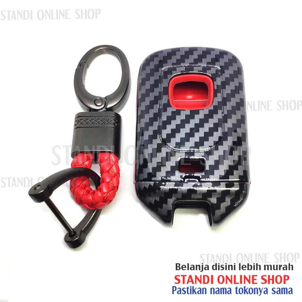 Cover Smartkey Sarung Kunci Remote Carbon Honda Odyssey 4 Tombol