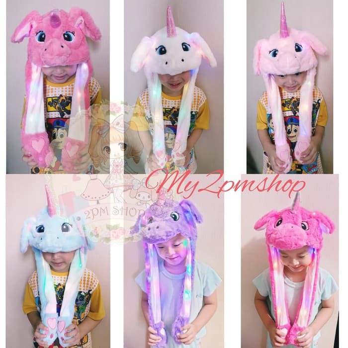 TOPI KOREA LED TIK TOK / BUNNY HAT / UNICORN HAT /KADO