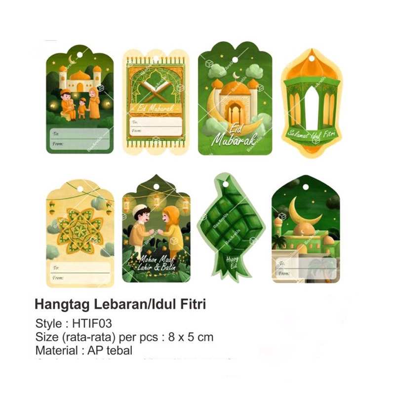 

80pcs Hang tag lebaran eid mubarak ramadhan hari raya idul fitri imlek gantungan label hangtag motif chinese new year CNY set lucu