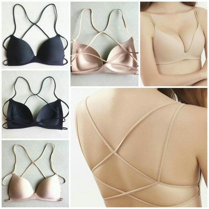 BRA BH SEAMLESS BUSA TALI SILANG BELAKANG TANPA KAWAT FASHION