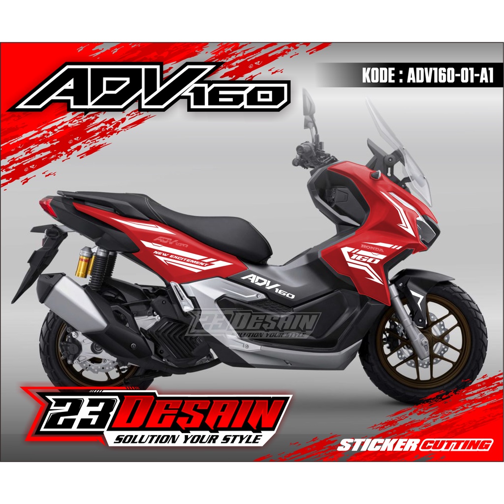 Jual Cutting Adv 160 Sticker Honda Adv 160 Merah Cutting Stiker Striping Adv 160 Merah 01