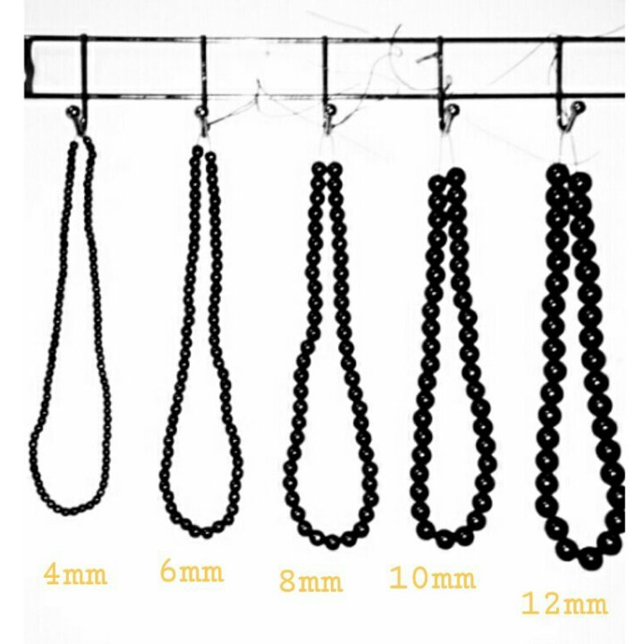 Manik Blustin Bulat Hitam 4mm