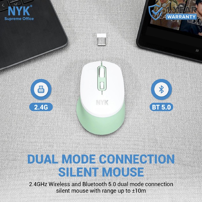 NYK C50 Mouse Wireless Bluetooth Optical Silent Dual Mode