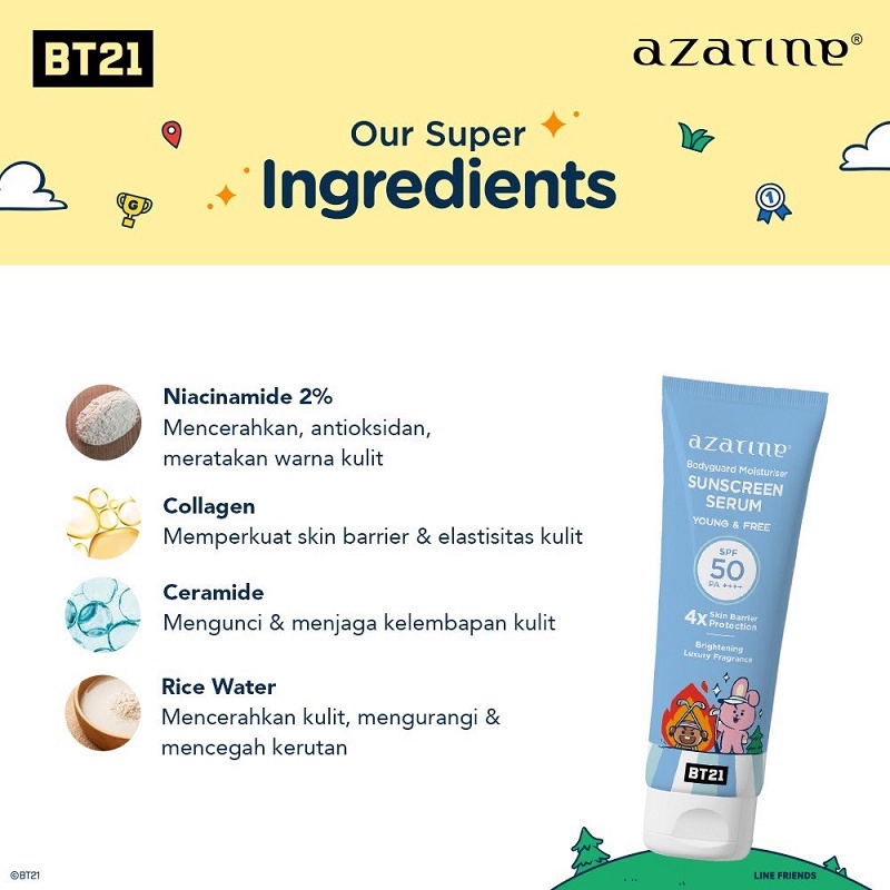 Azarine BT 21 Body Guard Moisturizer Sunscreen Serum 100 Ml | Body Saver Moisturizer Serum 100 ml