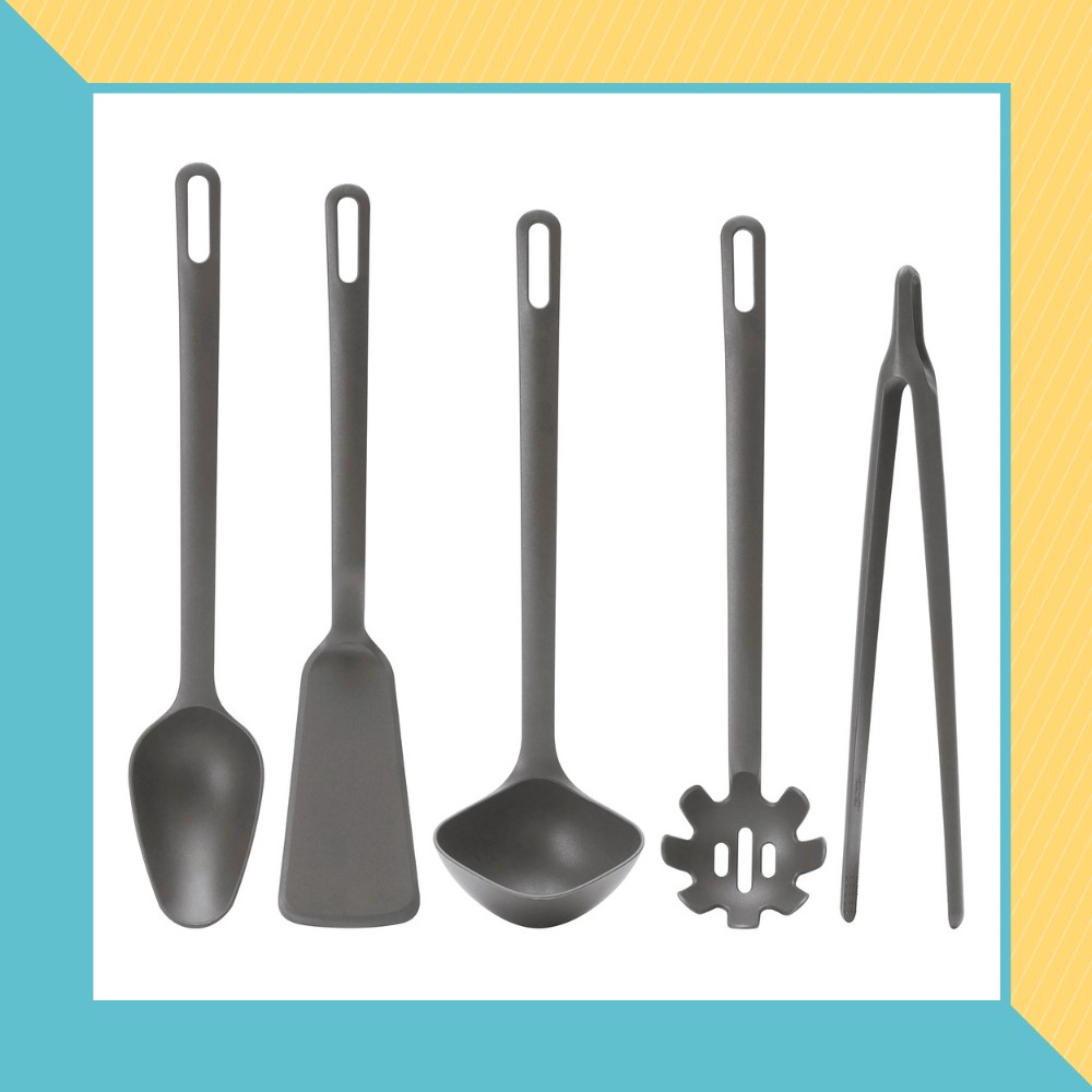 FLLNDD | Set Alat masak dapur satuan sutil sudip, Sendok , sendok pasta dan capitan masak