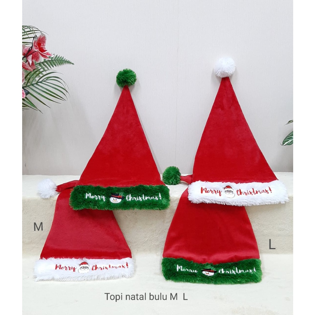 Topi Natal Size M/Topi Natal Karet/Topi Natal Bordir/Hiasan Natal/Kado Natal