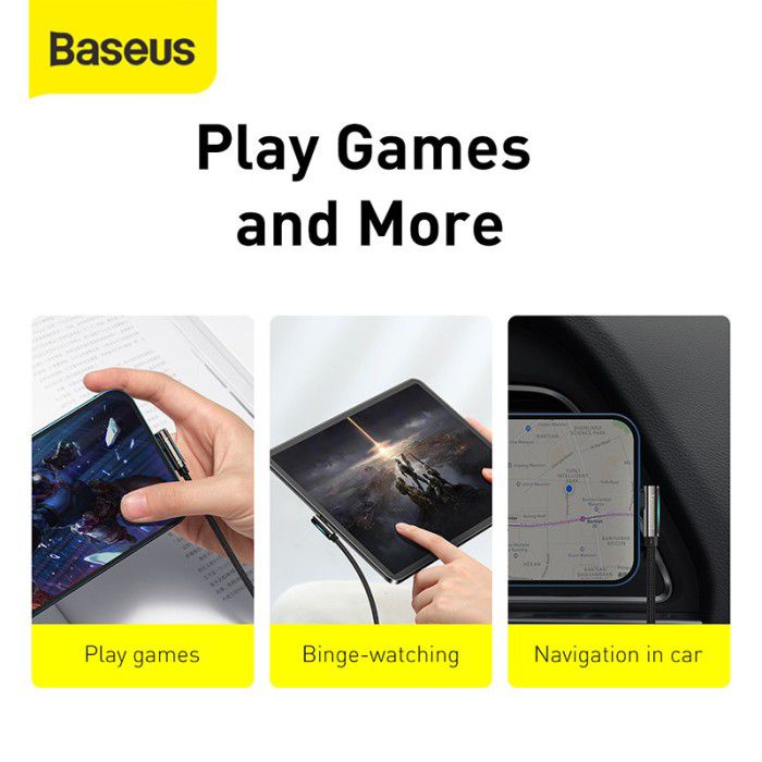 Baseus Legendary Elbow Type C to Lightning Cable - Cable Gaming PD 20W - Braided Nylon 1M/2M