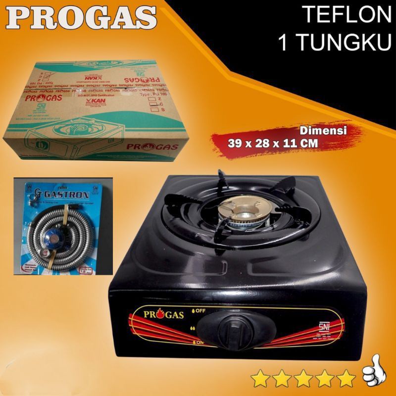 Kompor 1 Tungku Progas + Free selang gas paket  Winn Gas