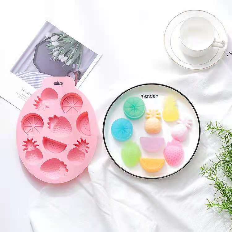 Cetakan Silicone Silikon Puding Coklat Cake Es Motif Fruit Buah W/Mix