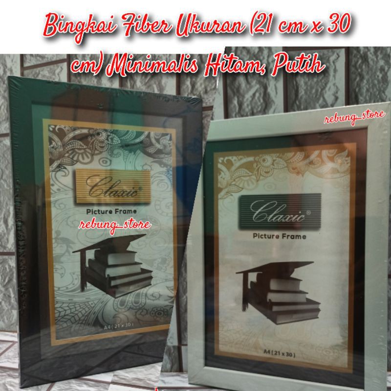 Bingkai / Frame / Pigura Foto Ukuran A4 / 11R / 10RP / Sertifikat (21 cm x 30 cm) Minimalis Hitam da