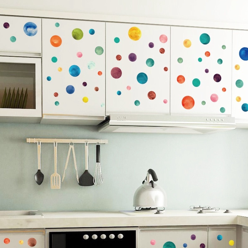 45x50cm Creative Colored Circles Pvc Wall Sticker for Kids Room Kindergarten Decoration Home Decor