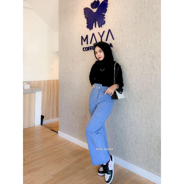 OOTD SZ 27-30 Filiya Cullote Aqua - Celana Kulot Jeans Wanita