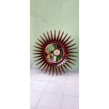 frame kaca jati - figura kaca - frame jati - figura jati - figura dekorasi - figura matahari - toko 