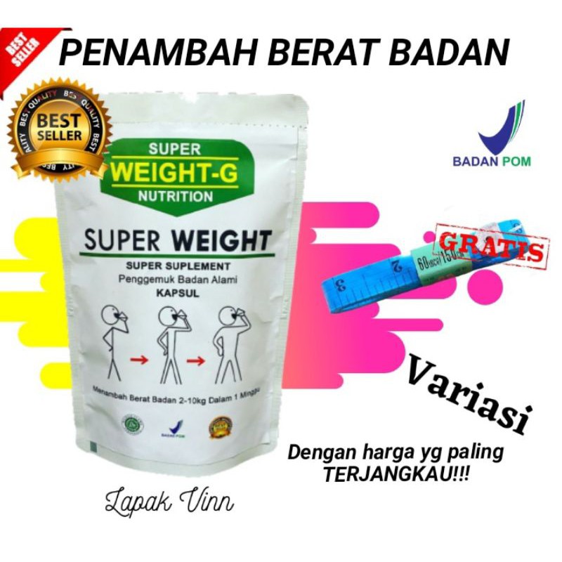 TERLARIS  SUPER WEIGHT GAIN KAPSUL OBAT GEMUK PENGGEMUK BADAN TERBUKTI MENAMBAH BERAT BADAN WEIGHT