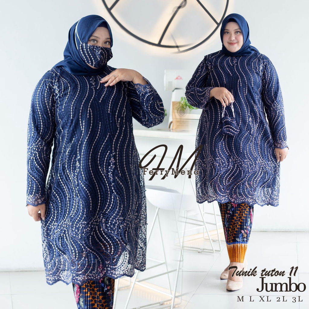 Ready tunik tulle tuton bigsize//tunik pesta jumbo//tunik tulle modern