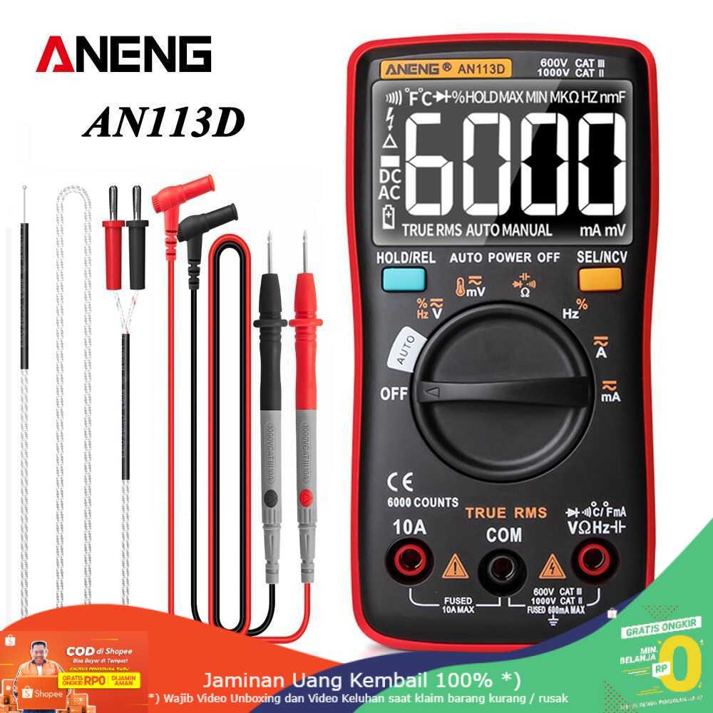 (BISA COD) RVOSTR ANENG Digital Multimeter Voltage Tester - AN113D