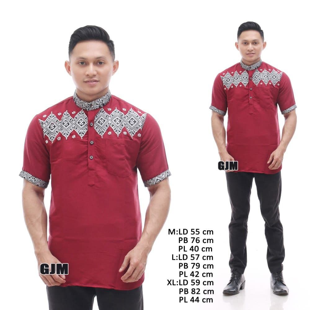 Baju Koko Batik Terbaru Baju Koko Muslim Pria Lengan Pendek Koko Kurta Bordir Batik Halus Bahan Katun