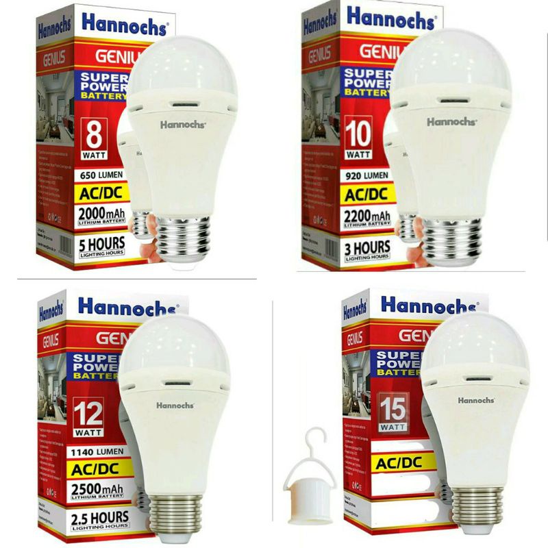 Hannochs Led Genius Emergency AC DC 15Watt / Bohlam Emergency