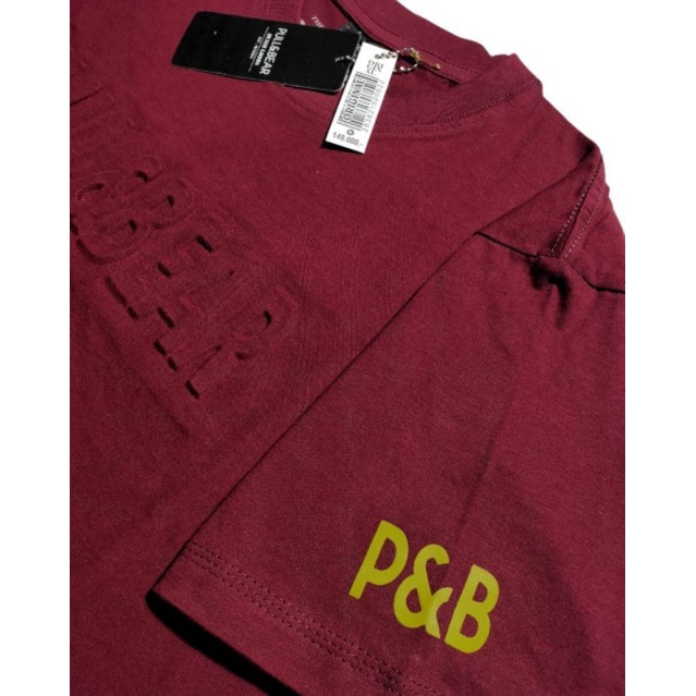 Kaos Pull &amp; Bear Distro Premium 3802 /Kaos Embos Distro /Baju Kaos Logo Timbul /Baju Kaos Pull and Bear