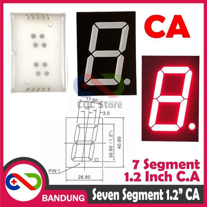 SEVEN 7 SEGMENT 7 SEGMEN 1.2 INCH 1 DIGIT COMMON ANODE CA RED 10P 1.2&quot;