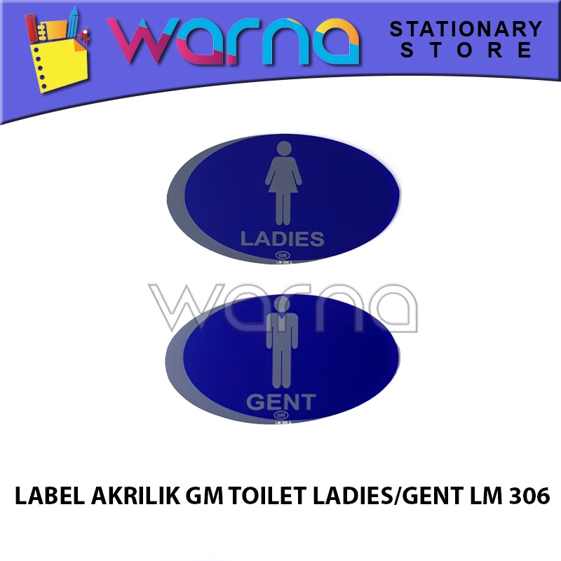 

LABEL ACRYLIC GM TOILET LADIES AND GENT LM 306 OVAL