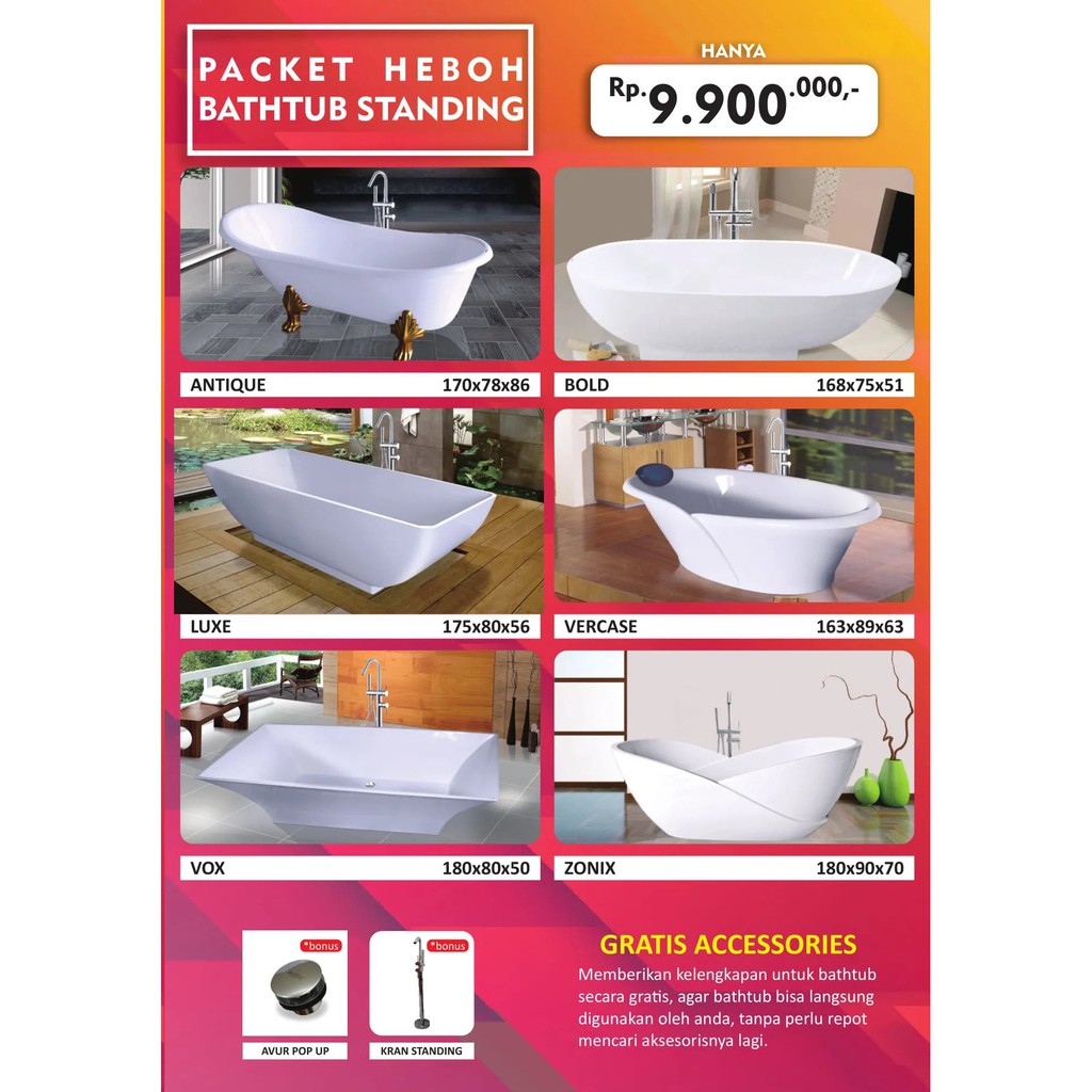 BATHTUB STANDING ZENTIRO 9900 ANTIQUE BOLD LUXE VERCASE VOX ZONIX