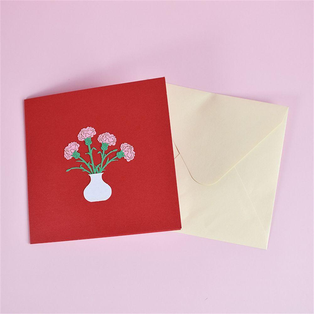 Kartu Hari Ibu TOP Ulang Tahun Pernikahan Buket Bunga Pop Up Mom Happy Mother's Day Invitation Card