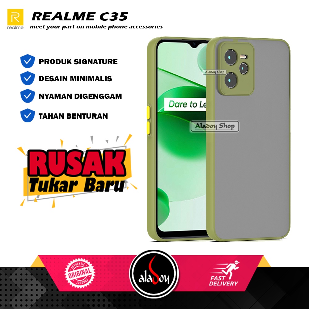 Case Realme C35 Hard Case AERO Protection Camera Premium Casing