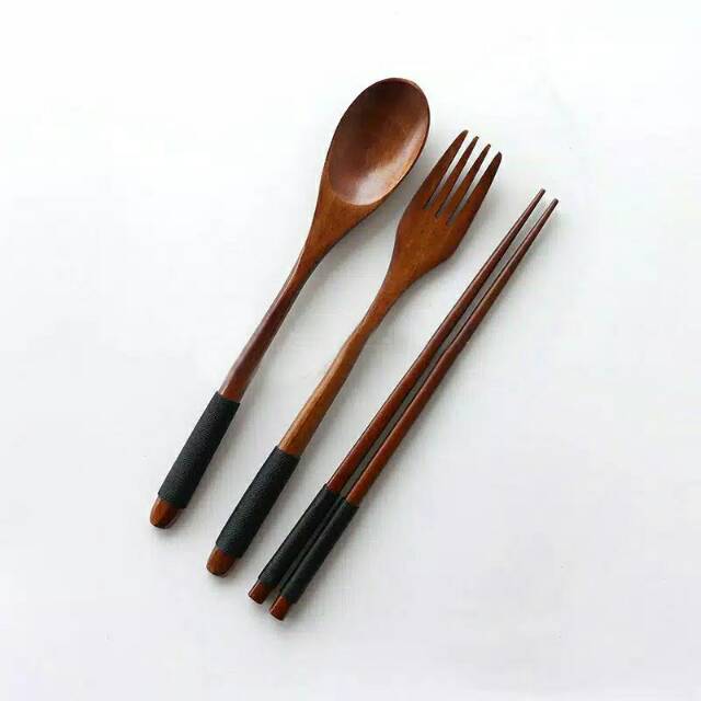 Sujeo Kayu 3 Pcs Set Alat Makan Kayu Korea Sendok Sujeo Kayu 3 Pcs Set Alat Makan Kayu Korea Sendok
