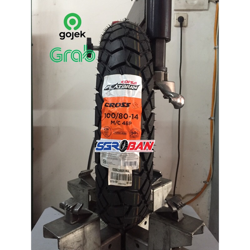 BAN CORSA CROSS S 100/80-14 TUBELESS CORSA PLATINUM BEAT STREET XRIDE VARIO PROMO
