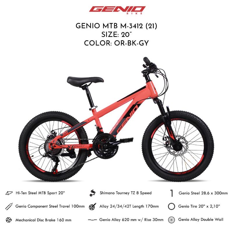 sepeda mtb 20 inch Genio m-3412