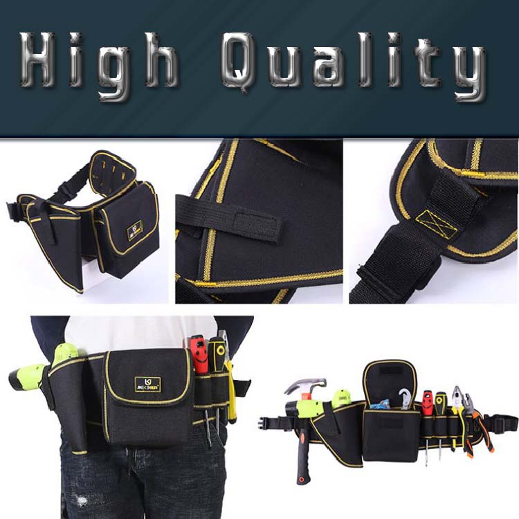 Electrician Tool Bag Tas Pinggang Perkakas Tas Menyimpan Alat Alat Bengkel Dan Bangunan Proyek Tas Pinggang Perkakas Serbaguna Waist Pocket Tool tas pinggang tukang bangunan tas kuli pekerja bangunan teknisi insinyur bahan kanvas kuat strong