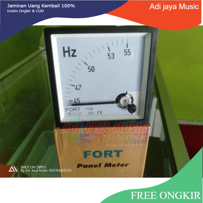 Jual Fort Hz Frequensi Meter Frequency Meter 4555 Hz 220Volt Ft 96x96
