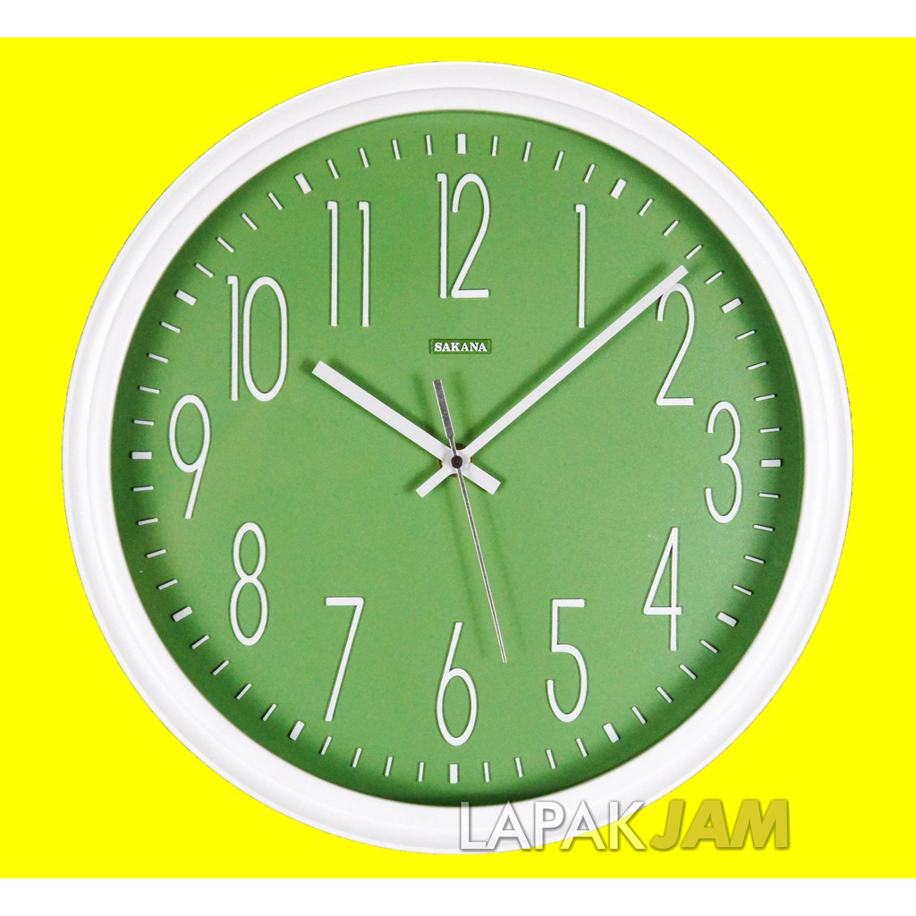 Jam Dinding Minimalis Besar Warna Biru Hijau Hiasan Dinding Sakana 450