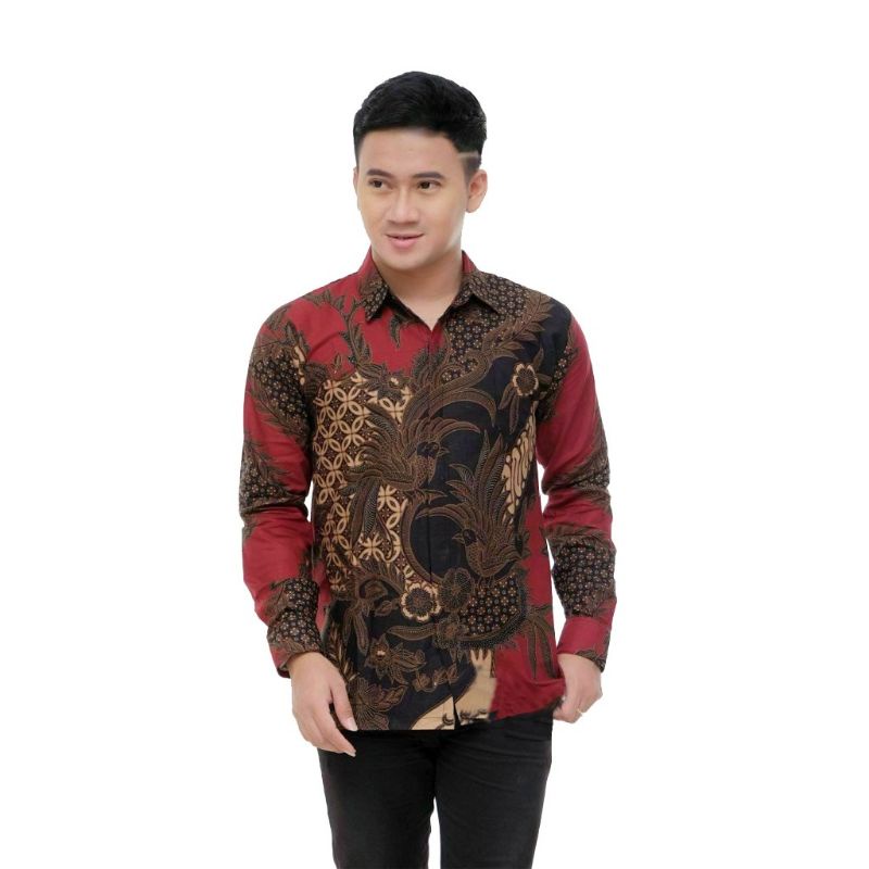 Batik Pria Bintang 5 Baju Kemeja Batik Pria Lengan Panjang Ukuruan M L XL XXL