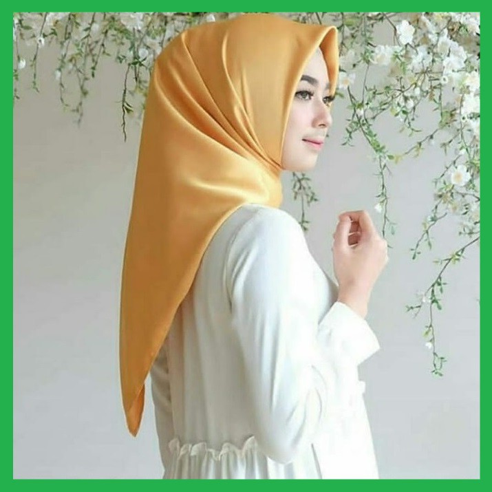 ✅ Silky Square  Segi Empat Satin Silk / Hijab Silky Sateen Square / Kerudung Segi Empat Satin Sillk