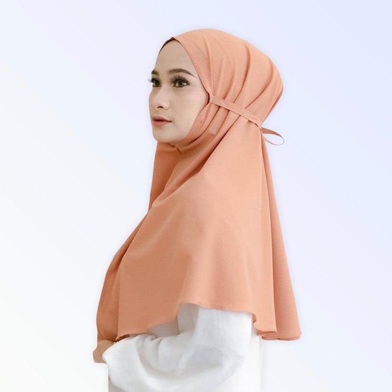 NEW!! Jilbab / Hijab KHIMAR NAURA Simple Tali Instan Bahan Wolfis Premium - Kerudung Tali