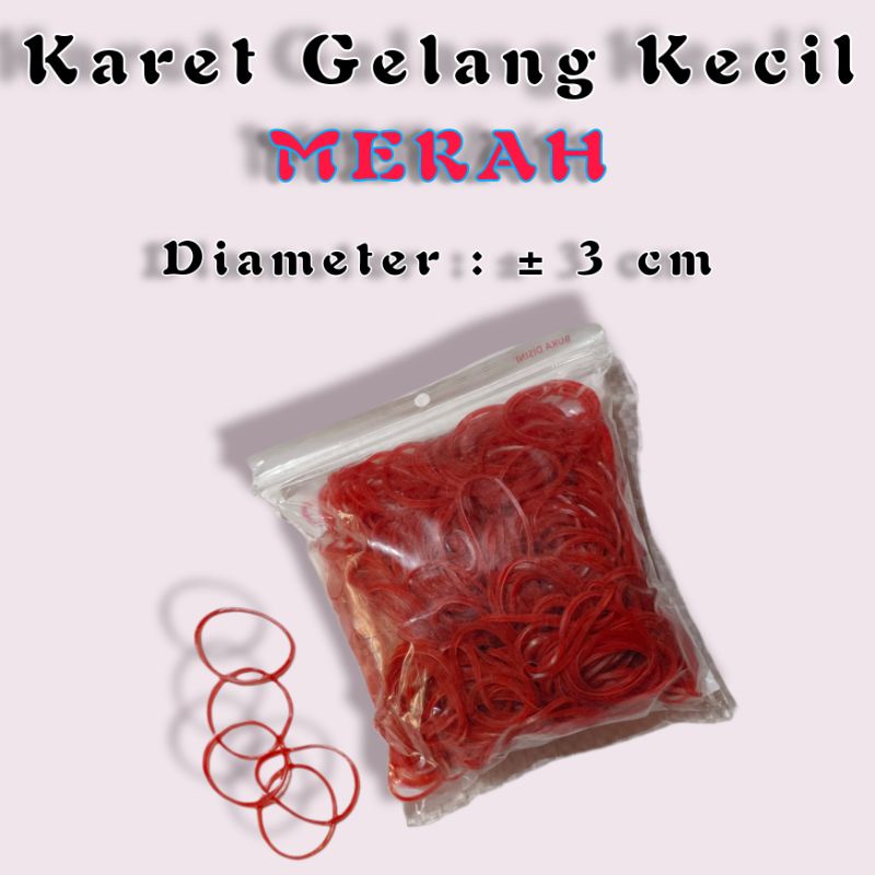 karet gelang kecil Merah √ karet kecil merah