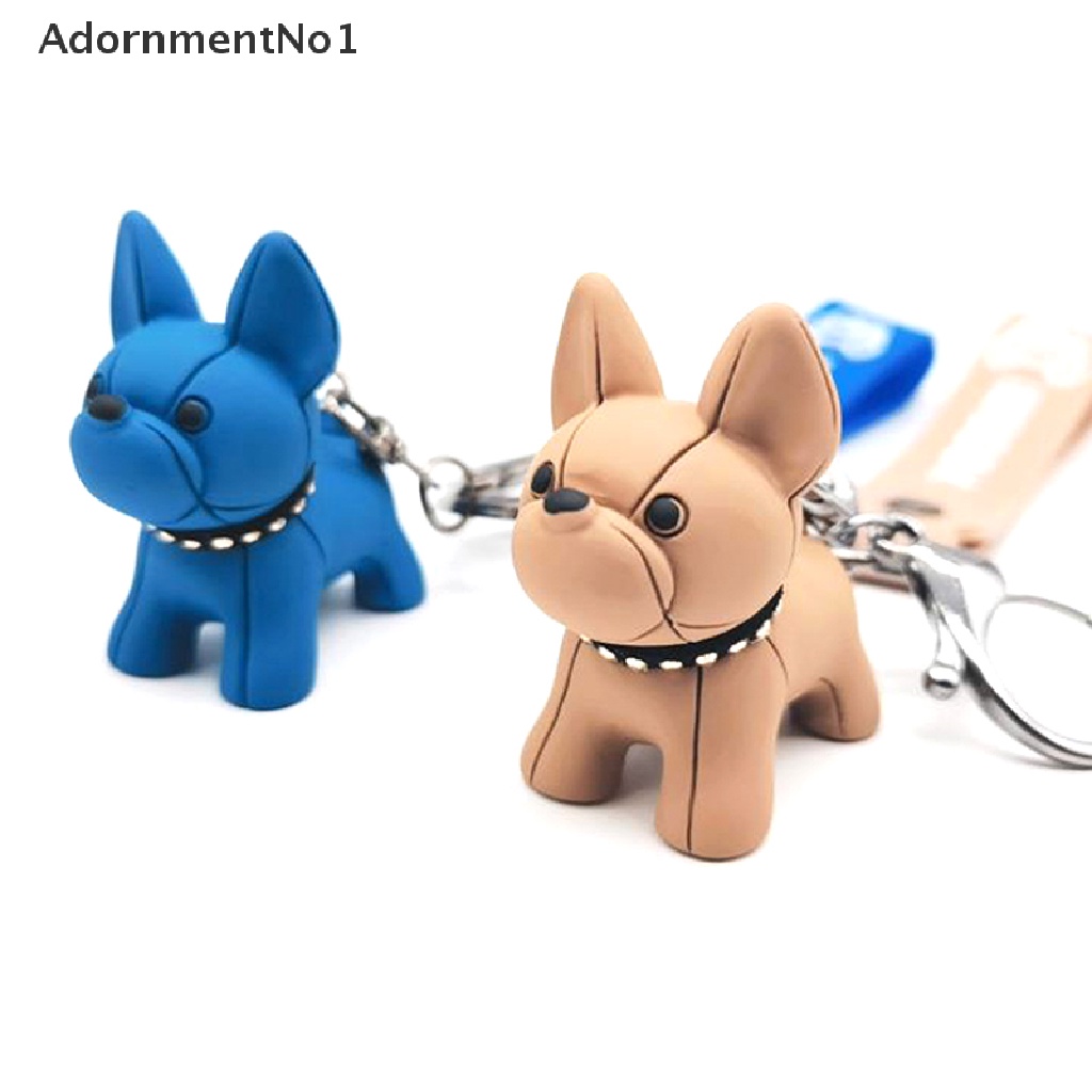 (AdornmentNo1) Gantungan Kunci Bentuk Anjing French Bulldog Bahan Kulit Untuk Hadiah