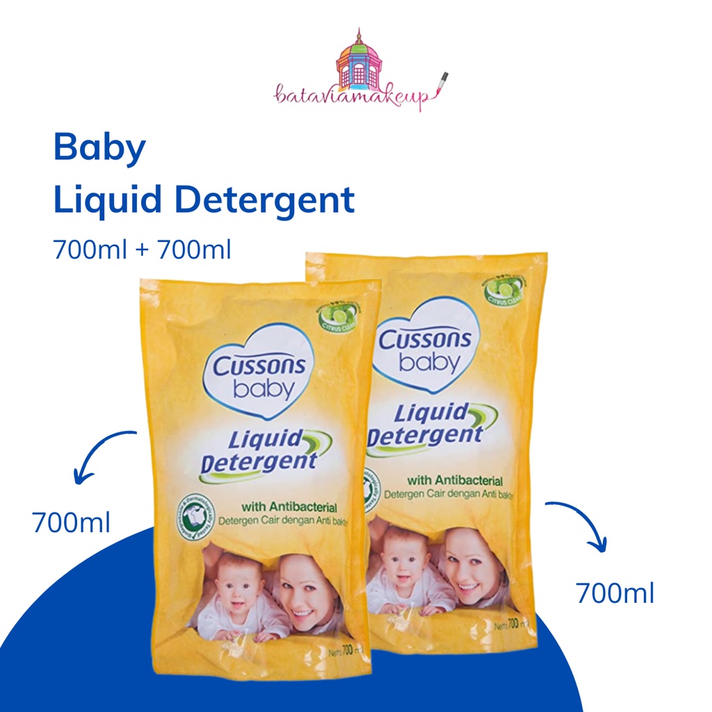 Cussons Baby Liquid Detergent 700ML + 700ML/Sabun Pakaian Bayi/Pembersih Baju Bayi/Detergen Baju Bayi