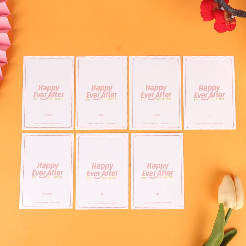 7pcs / set Kartu Lomo Foto BTS 4th Muster Happy Ever After Untuk Koleksi