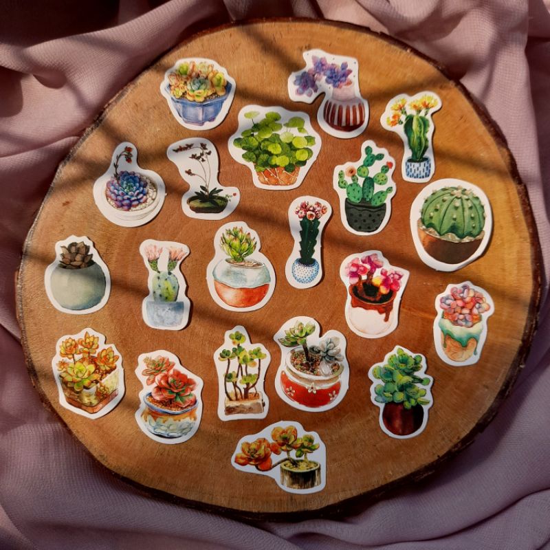 

Stiker Lucu | Sticker Cactus | Aesthetic | DIY Scrapbook | Notebook | Diary | Cute Stasionary