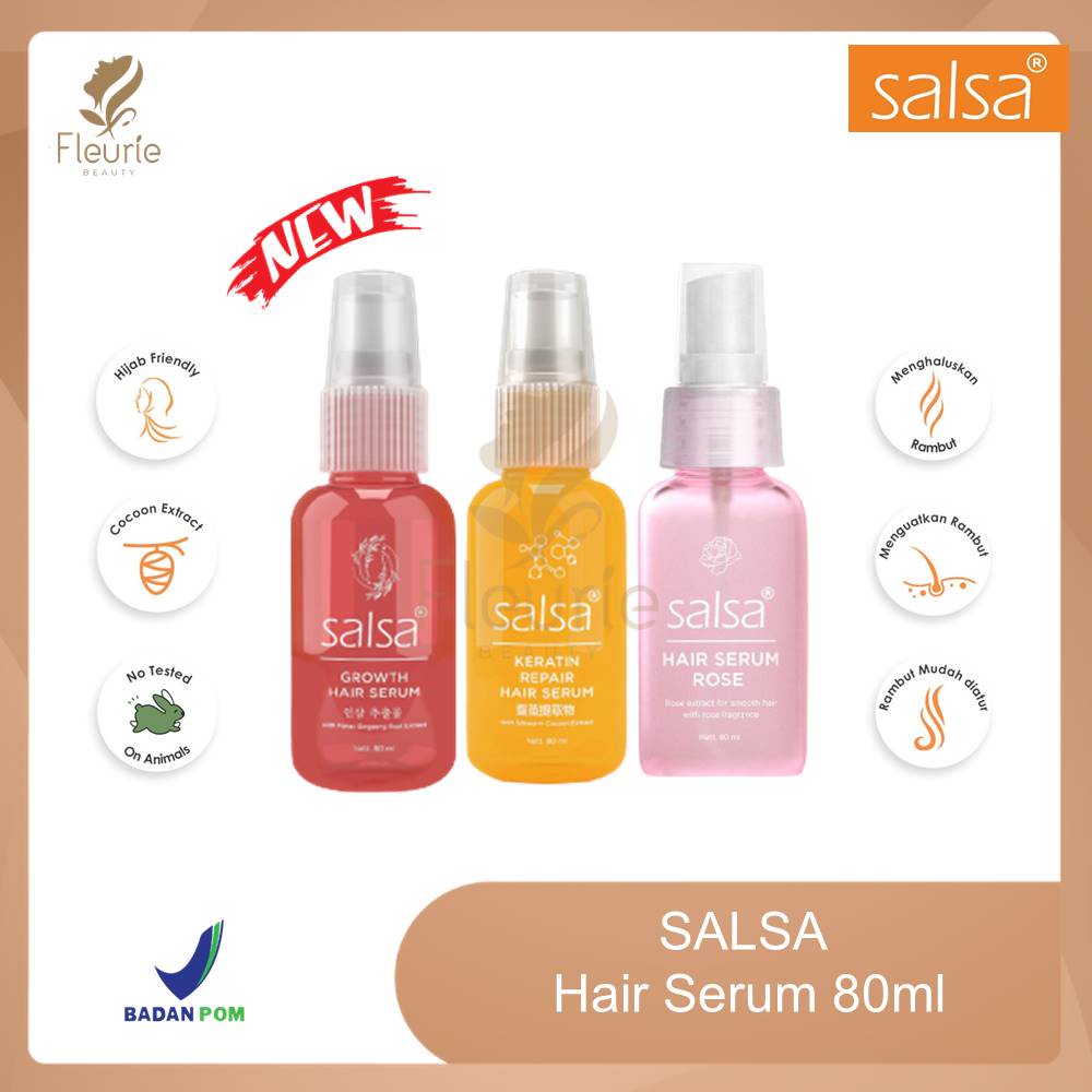 SALSA Hair Serum Perfum Spray Rose / Keratin / Growth 80ml - Serum Perawatan Rambut Original BPOM