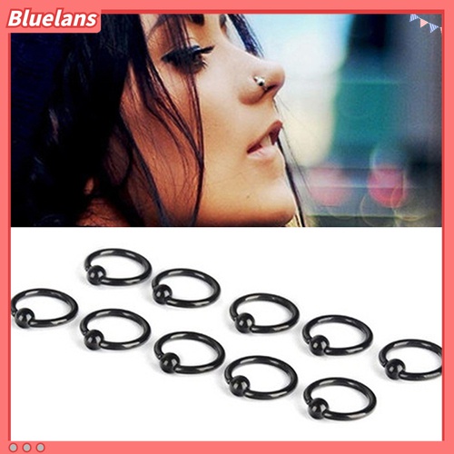 2pcs Cincin Hoop Bahan Stainless Steel Untuk Tulang Rawan Hidung