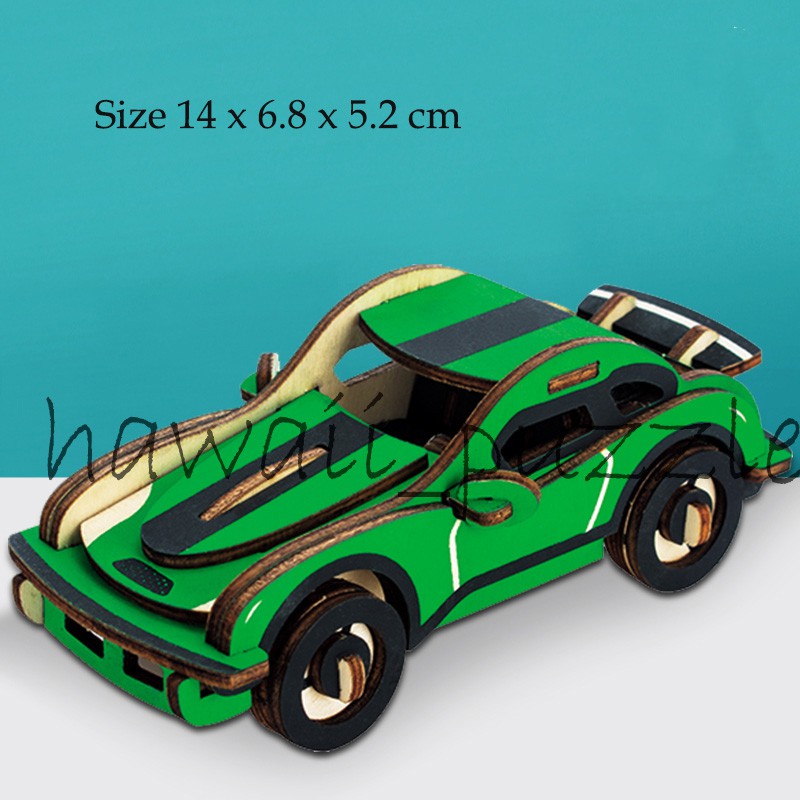 Puzzle 3D DIY bahan kayu model CAR/Mobil-mobilan WIND RACING mainan puzzle edukasi anak (kado &amp; paja