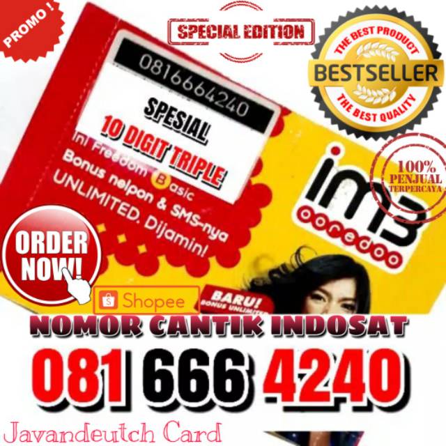 INDOSAT 10 DIGIT SPESIAL TRIPLE CANTIK