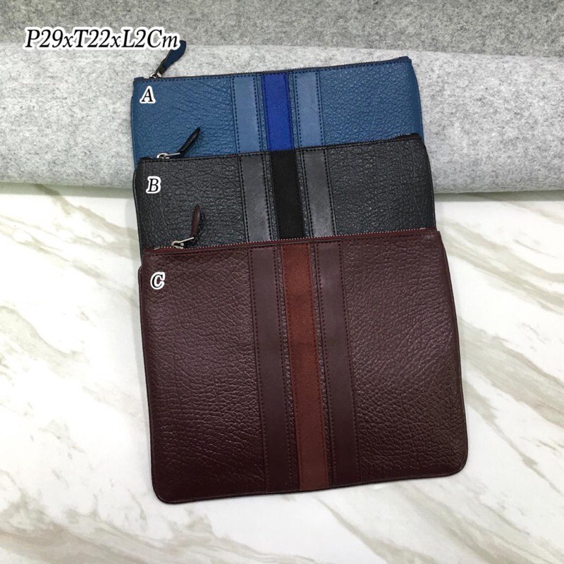 COACH Academy Varsity Stripe Pouch Clutch ORIGINAL FO ORI AUTHENTIC