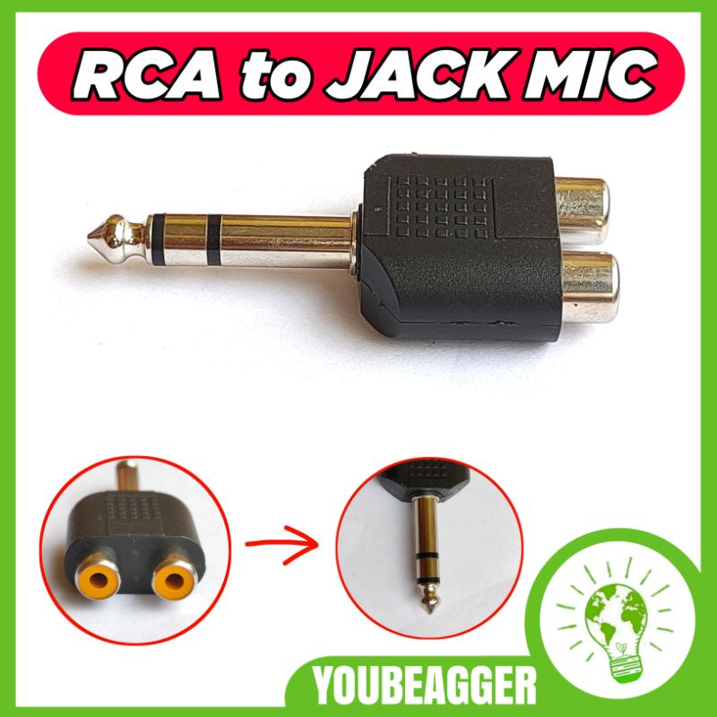 Converter RCA to jack mic stereo