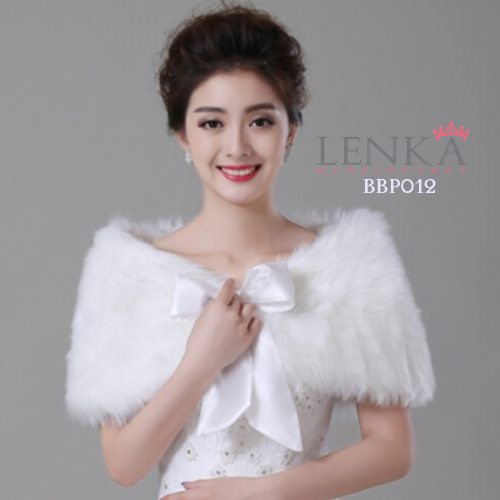 [PRODUK TERLARIS] BOLERO CARDIGAN WEDDING BULU PUTIH MODERN WANITA BBP012